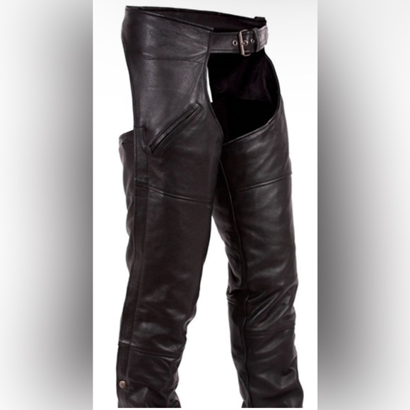 Harley Davidson Unisex Premium Cowhide Leather Motorcycle Chap•Size Unisex Small - Picture 3 of 8